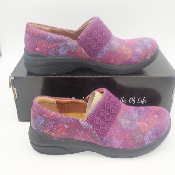 NEW Nurse Mates Women's 7 Cally Berry Aster Slip On Purple Nursing Clogs Shoes - Picture 4 of 11